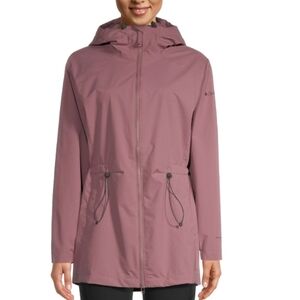 Columbia Omni-tech Hooded Blossom Park II Rain Jacket In Marionberry Size M